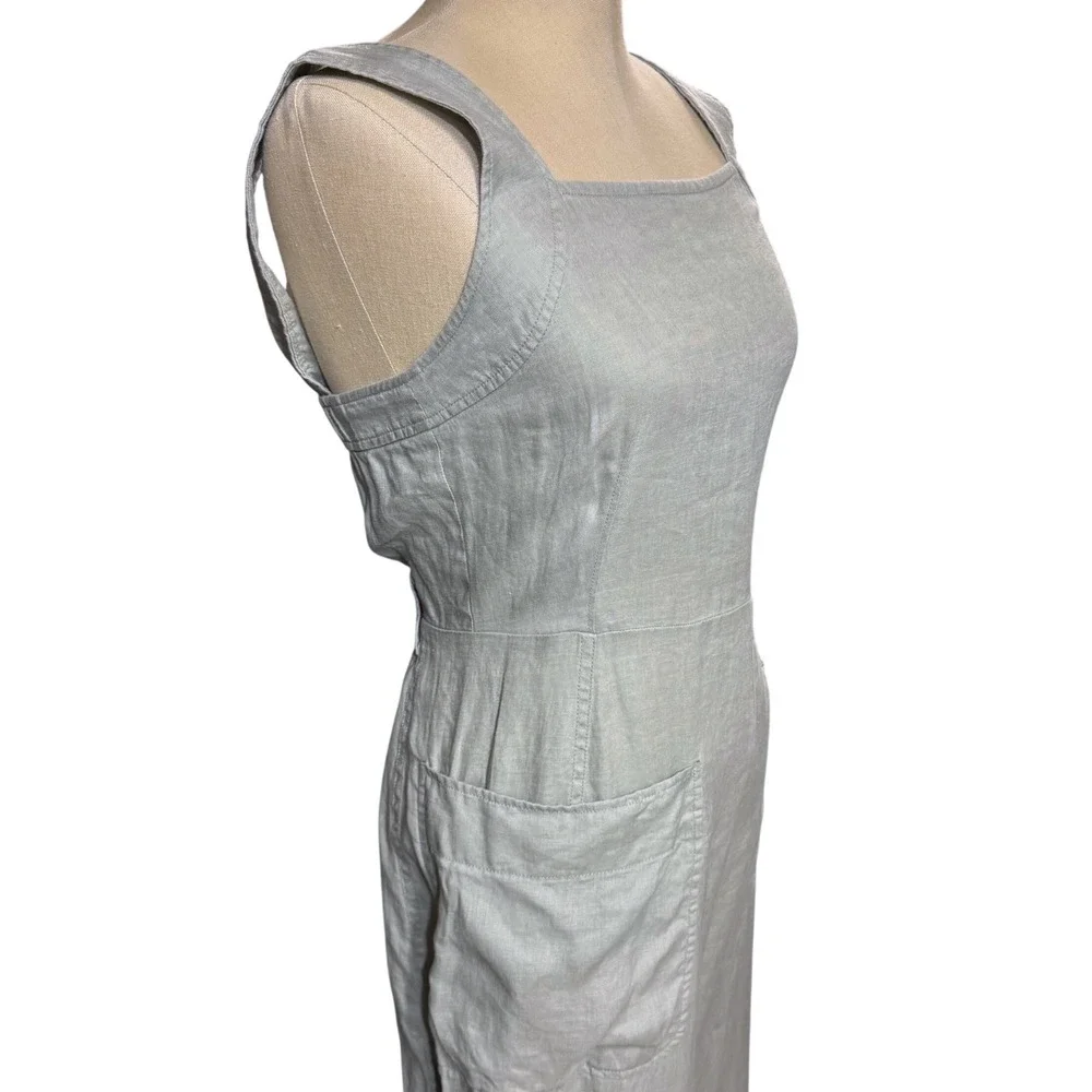 Everlane 4 Flax Linen Wide Leg Jumpsuit Pastel Mint Summer Minimalist‎ Granola